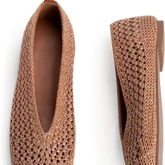 Women's Tan Woven Closed Toe Flats, 10 - Picture 3 of 7